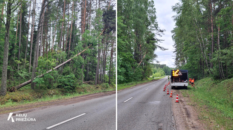 Po gausių kritulių – operatyvus darbas valstybinės reikšmės keliuose