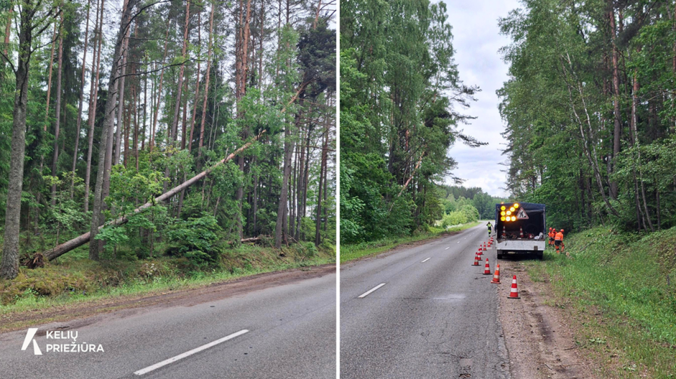 Po gausių kritulių – operatyvus darbas valstybinės reikšmės keliuose
